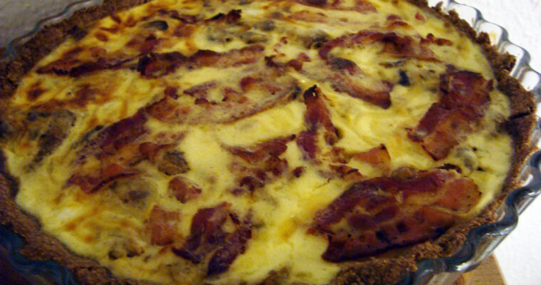 Champignon-bacon tærte