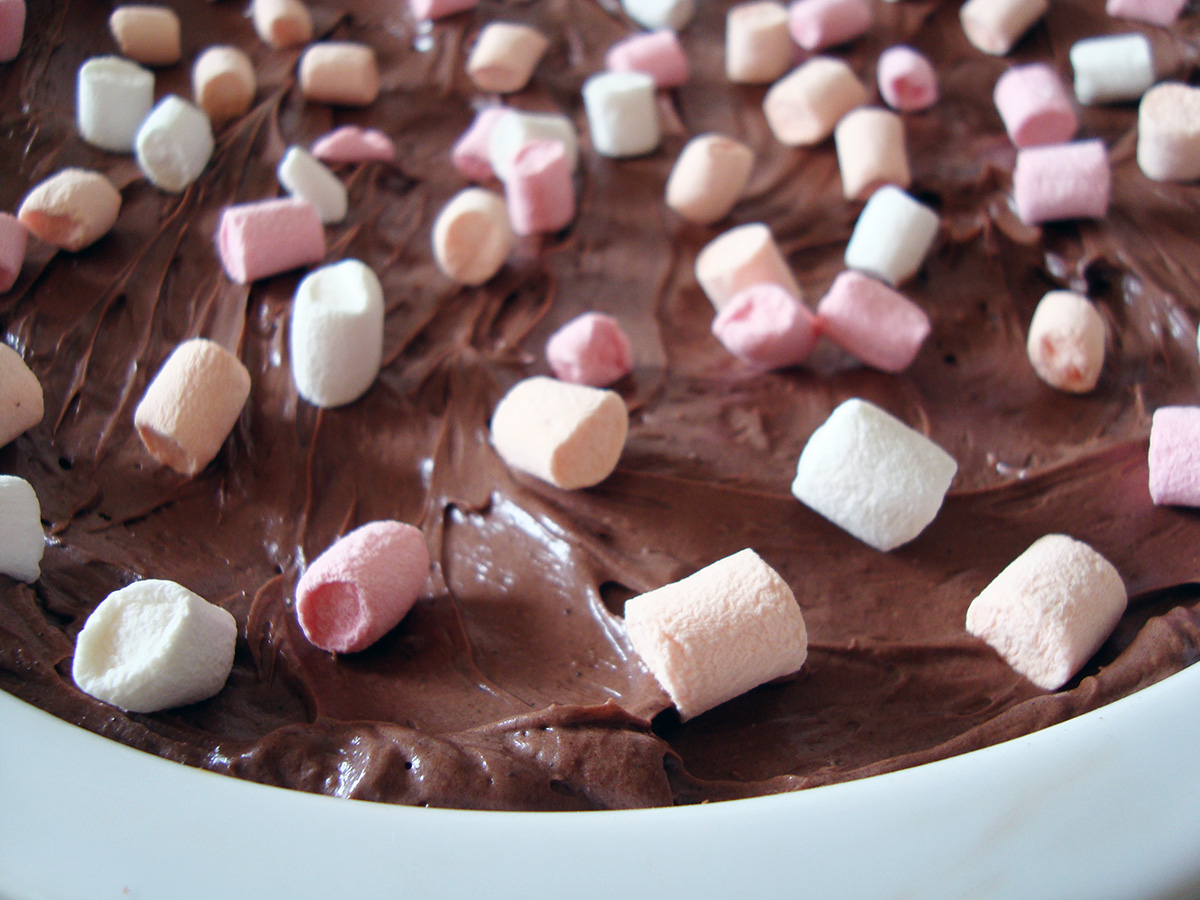 Saftig chokoladekage med chokocreme