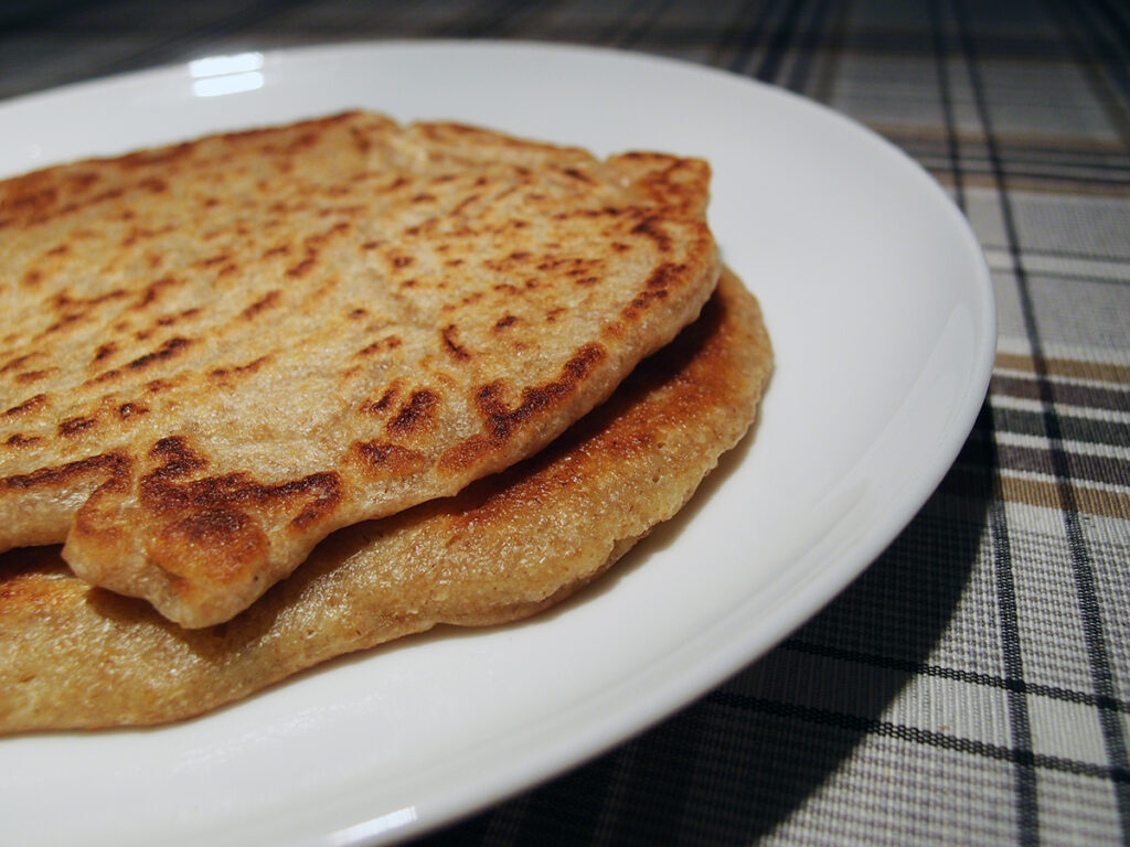 pandebrød, brød, pandekager, hvedemel, svedjerug, smør, bagepulver