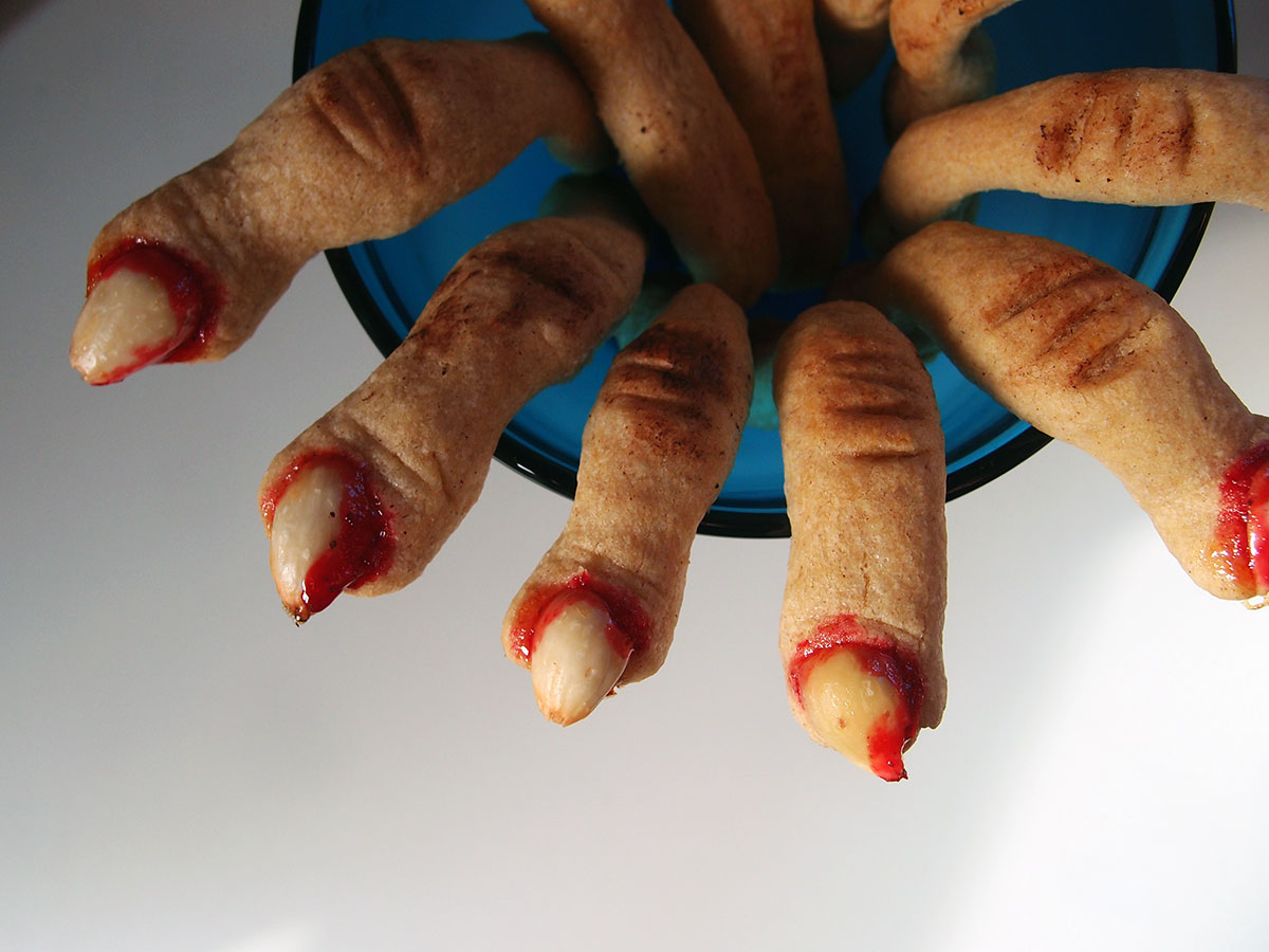 Zombiefingre – Halloween-småkager