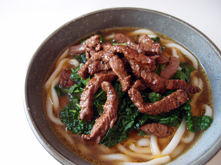 Japansk suppe med nudler og oksekød Piskeriset på Eventyr
