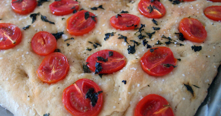 Foccacia med tomater