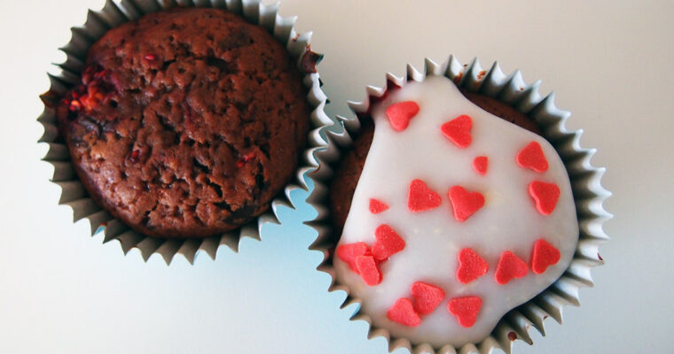 Chokolademuffins med hindbær