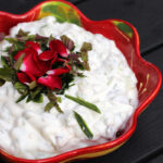 yoghurtcreme, iransk, mellemøsten, græsk yoghurt, agurk, mynte, rosiner, oregano, estragon, timian, hvidløg, valnødder