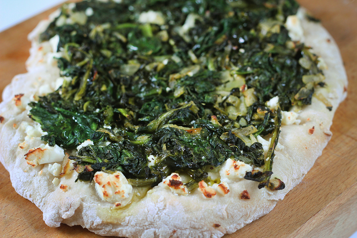 Spinatpizza med feta