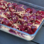 rødbeder i bønner, bønnecreme, rødbeder, vegetarret, hvide bønner, boghvedekerner, spidskommen