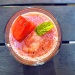 alkoholfri drink med vandmelon, vandmelondrink, drink med vandmelon, melondrink, vandmelon, mynte, rørsukker