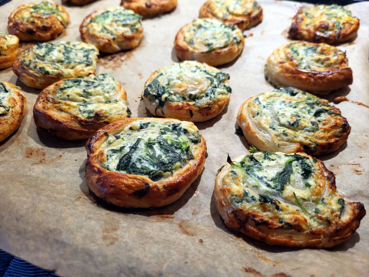 Spinatsnurrer med ricotta