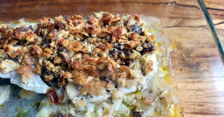 Fisk med ansjoscrumble