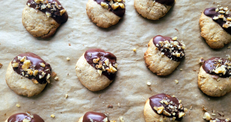Valnøddesmåkager med chokolade