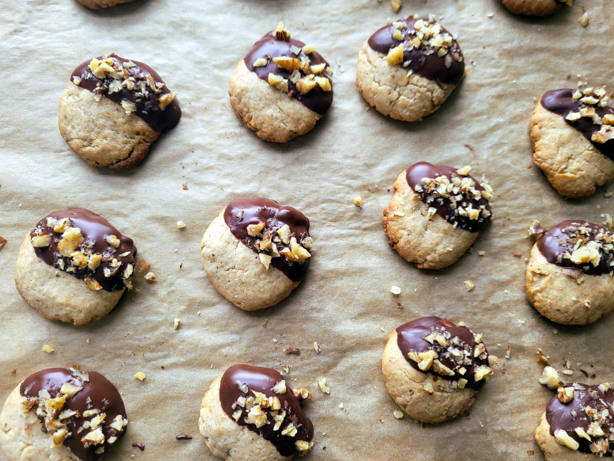 Valnøddesmåkager med chokolade