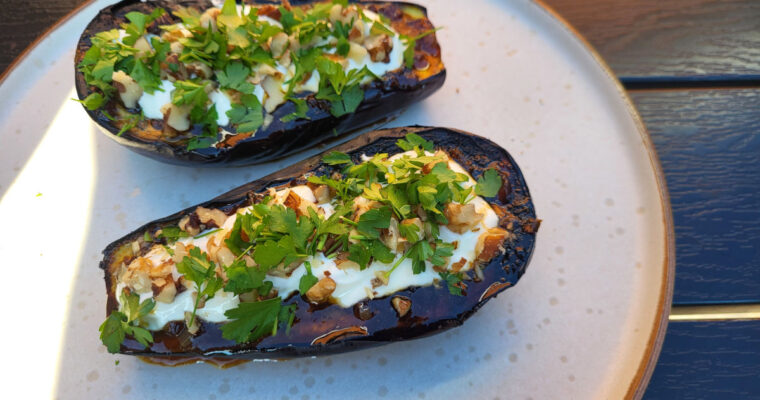Grillede auberginer med creme