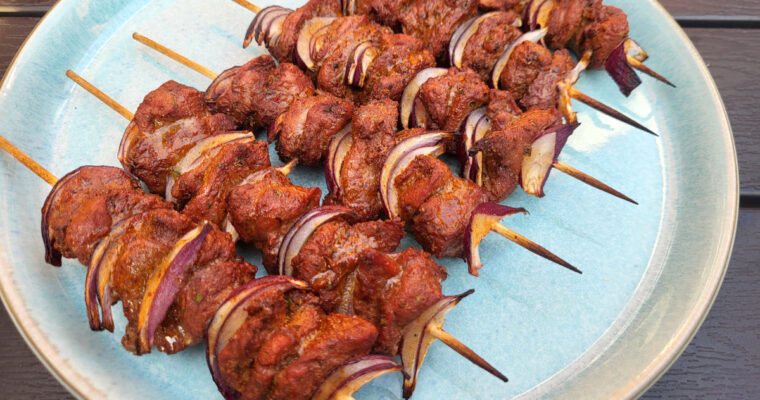 Lammekebab på grill