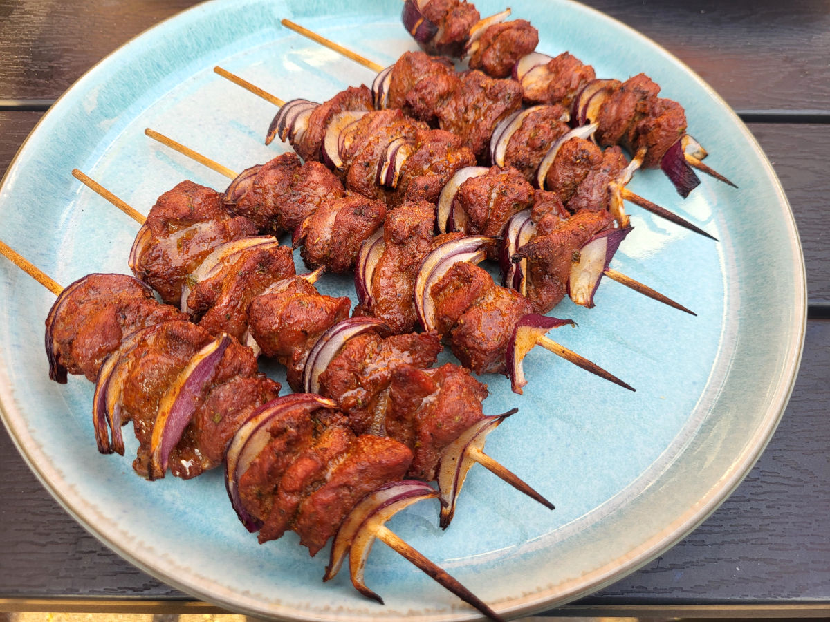 Lammekebab på grill